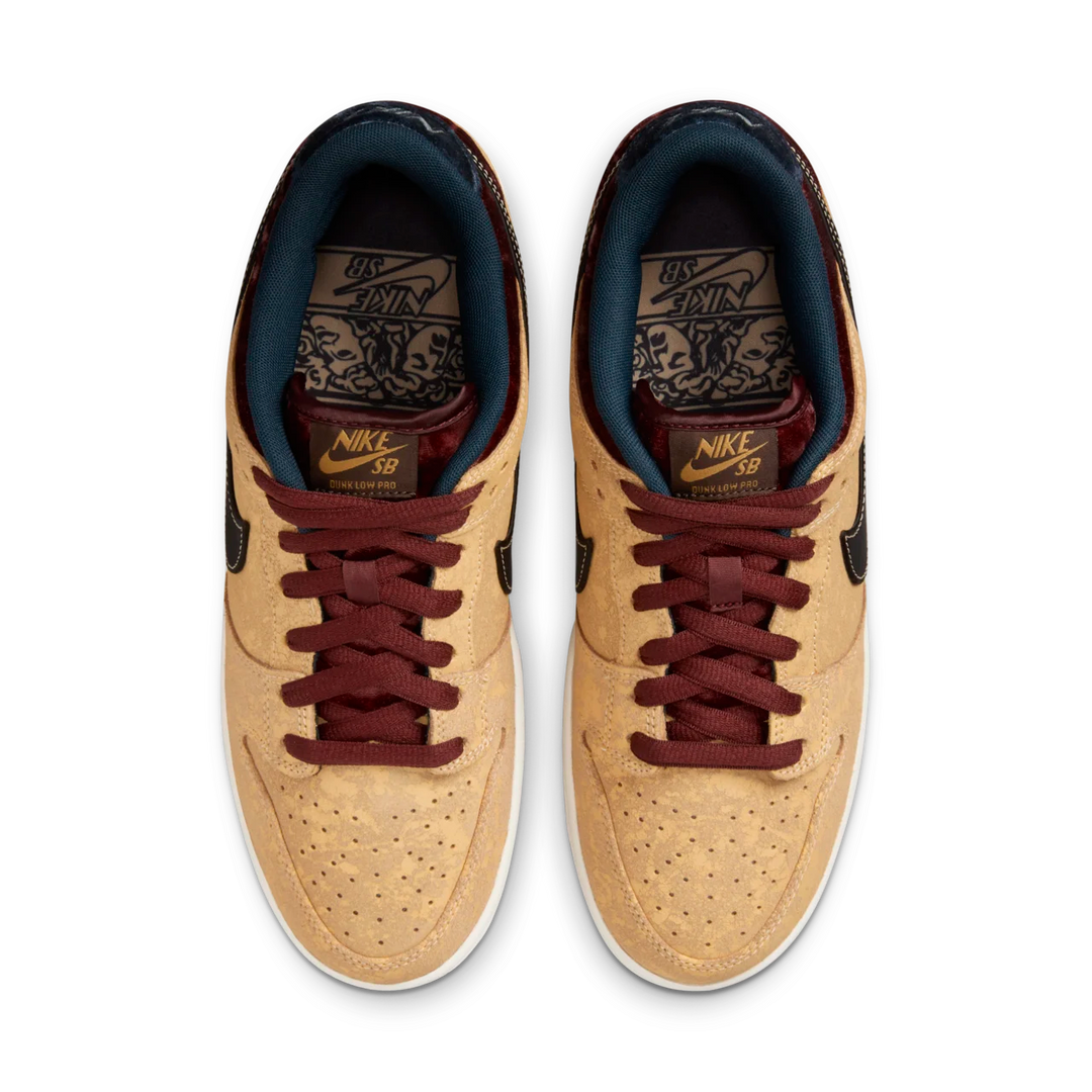 Nike Dunk Low Pro Shoe - CELESTIAL GOLD/BLACK/DARK TEAM RED - Sun Diego Boardshop