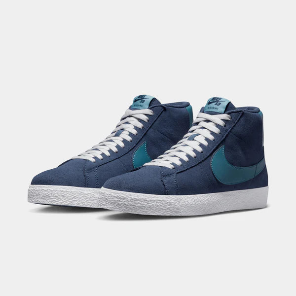 NIKE SB ZOOM BLAZER MID - MIDNIGHT NAVY/NOISE AQUA - Sun Diego Boardshop