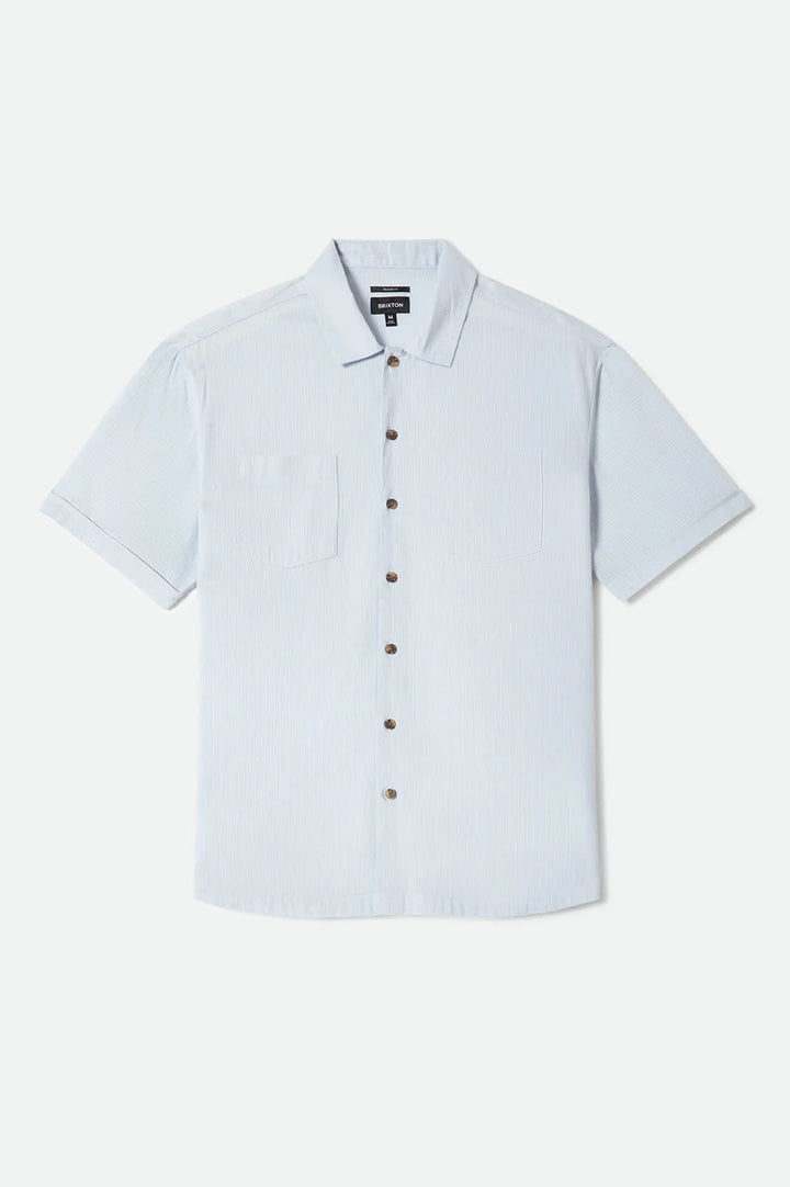 Brixton Men's The Vintage Short Sleeve Shirt - Blue Aura - Sun Diego Boardshop