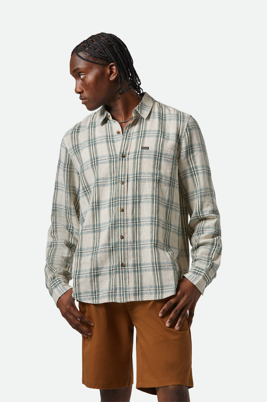 Brixton Charter Linen Blend L/S Shirt - OFF WHITE - Sun Diego Boardshop