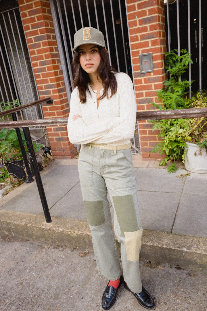 Brixton Women's Essex Patchwork Painter Pant - Vintage Olive Patchwork - Sun Diego Boardshop