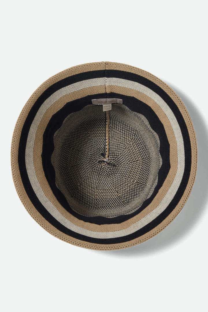 Brixton Lisboa Knit Packable Bucket Hat - Black/Sand/Whitecap - Sun Diego Boardshop