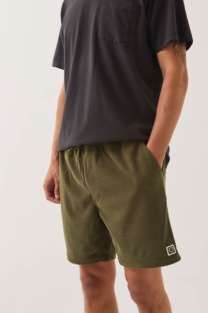 Brixton Men's Everyday Corduroy Short - Dark Olive - Sun Diego Boardshop