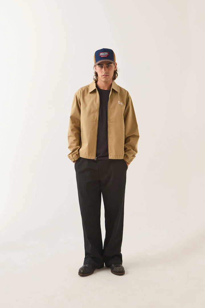 Brixton Men's Trademark Lightweight Garage Zip Jacket - British Khaki - Sun Diego Boardshop