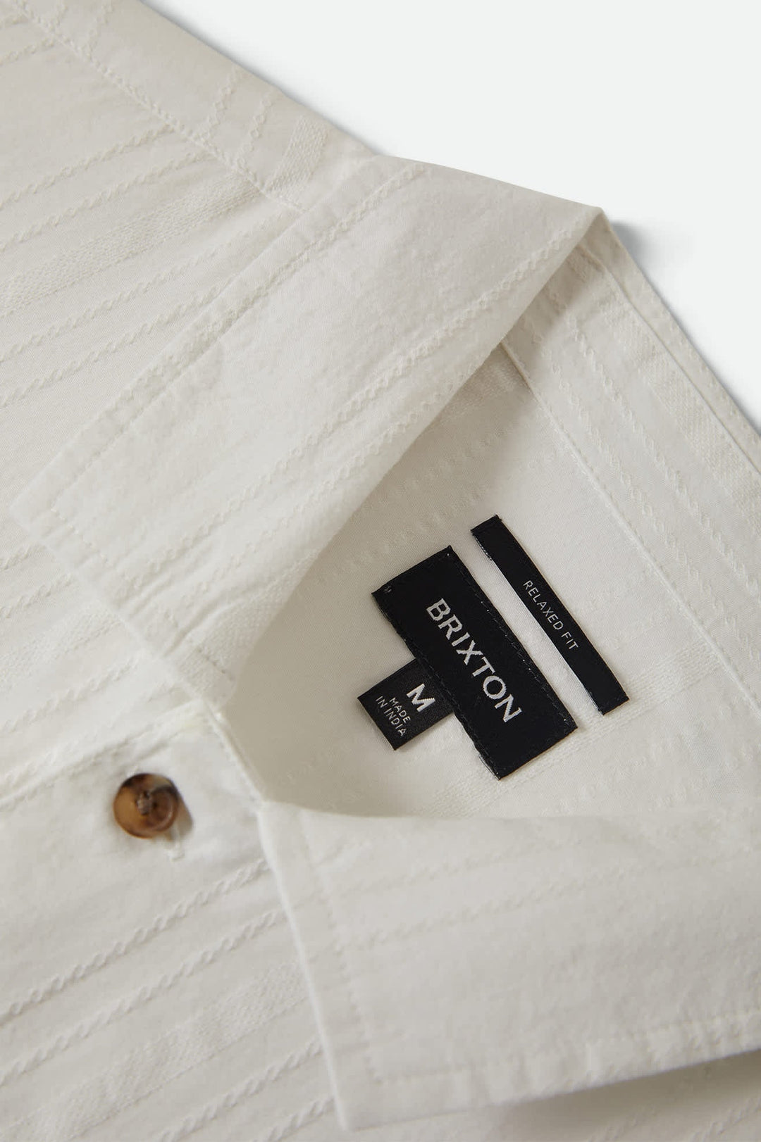 Brixton Men's Vintage Short Sleeve Shirt - Off White Jacquard Stripe - Sun Diego Boardshop