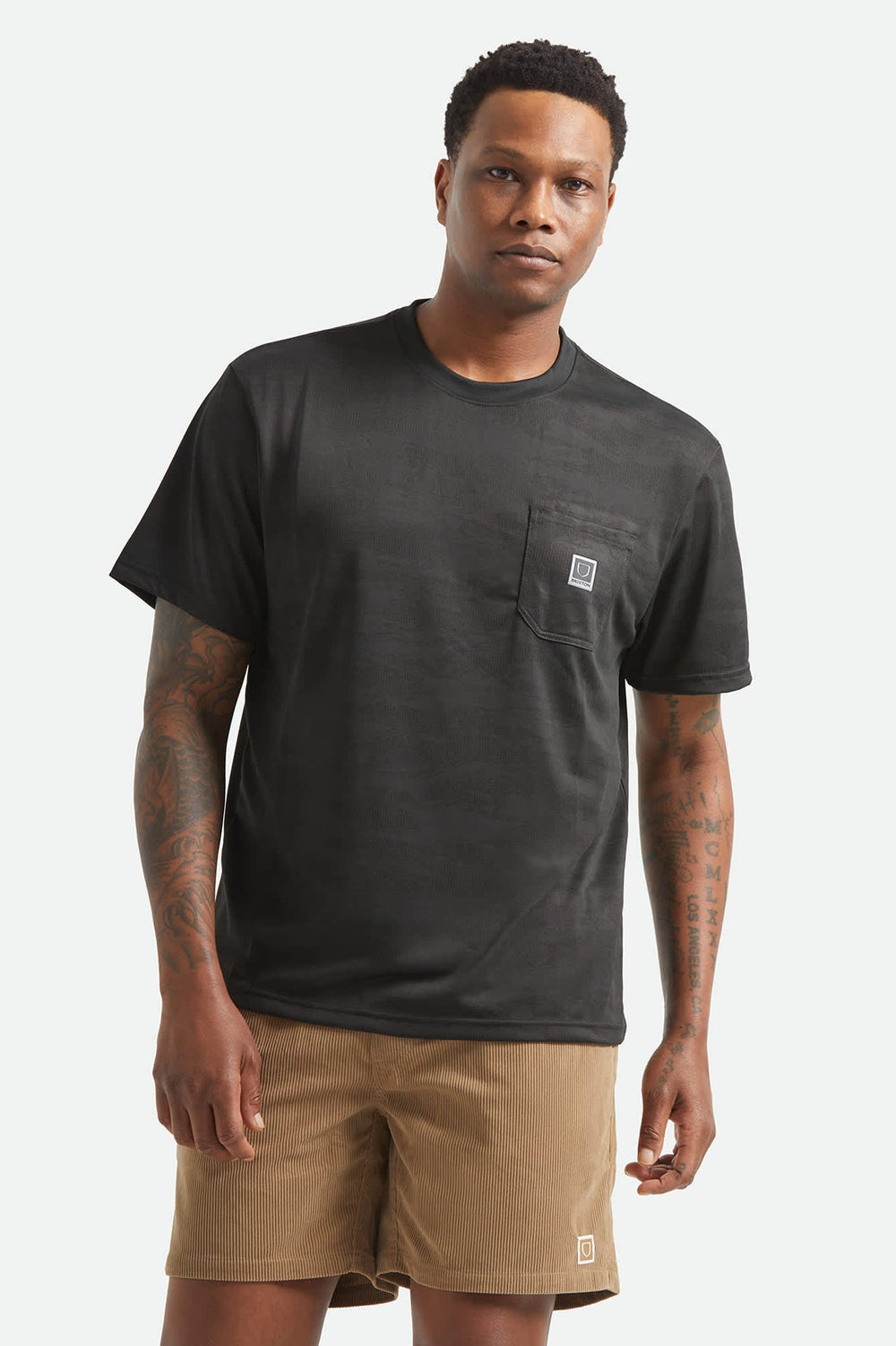 Brixton Men's Journey Short Sleeve Pocket T-Shirt - Black Tiger Camo - Sun Diego Boardshop