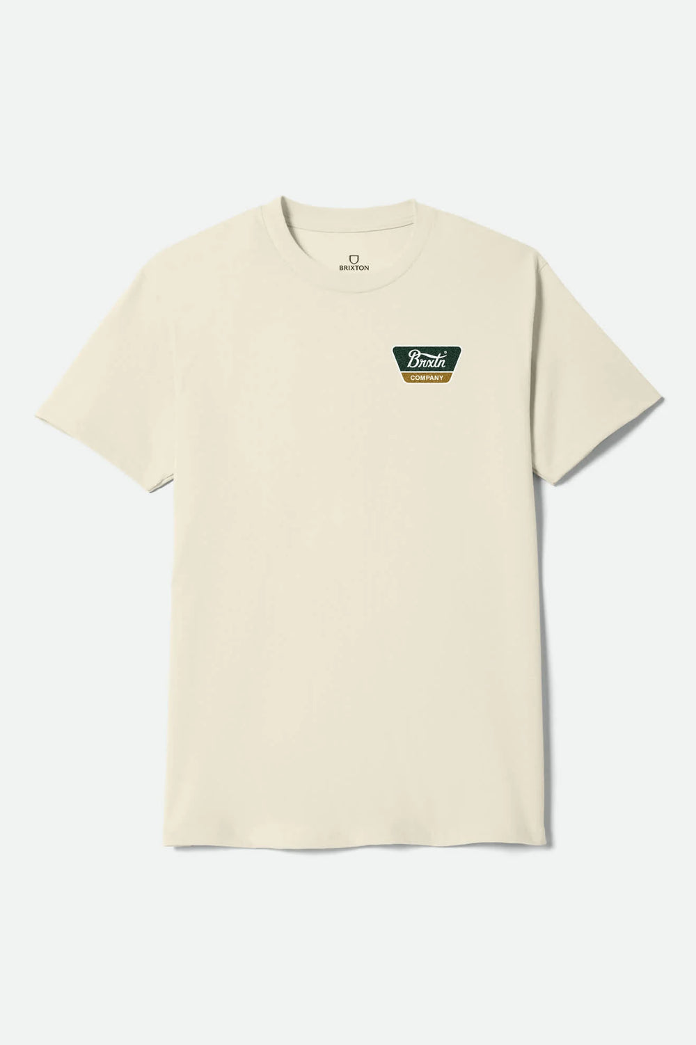 Brixton Linwood Standard T-Shirt - Cream/Dark Green/Metal Bronze - Sun Diego Boardshop