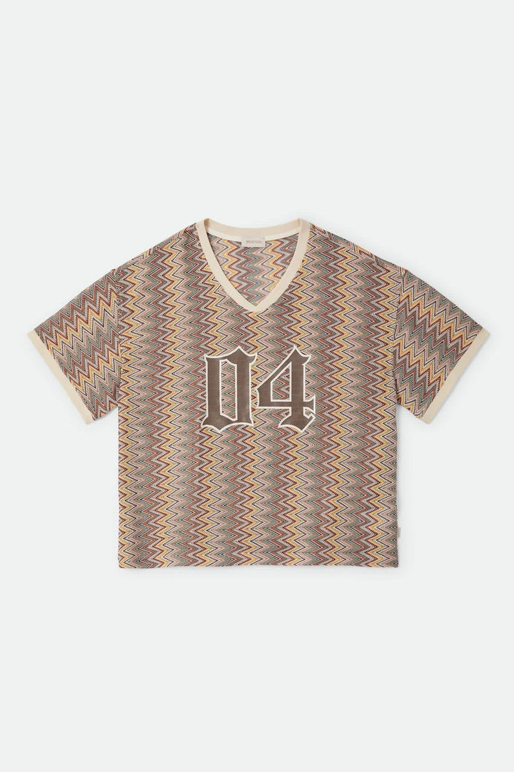 Brixton Women's Football Oversized Mesh Jersey - Multi Color Zigzag - Sun Diego Boardshop