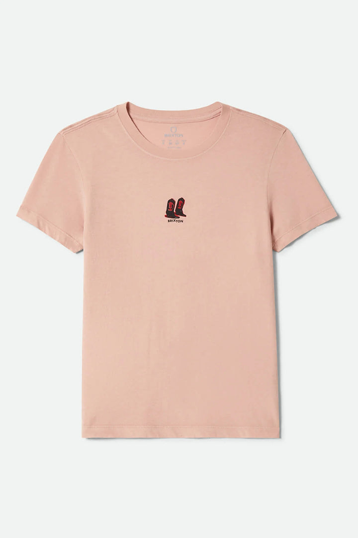 Brixton Women's Two Boots Slim Crew T-Shirt - Silver Pink - Sun Diego Boardshop