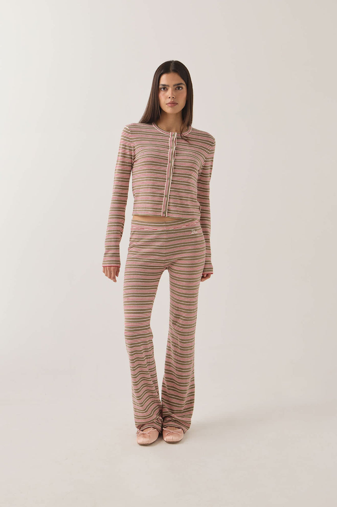 Brixton Women's Bixby Lightweight Cardigan - Green Multi Stripe - Sun Diego Boardshop