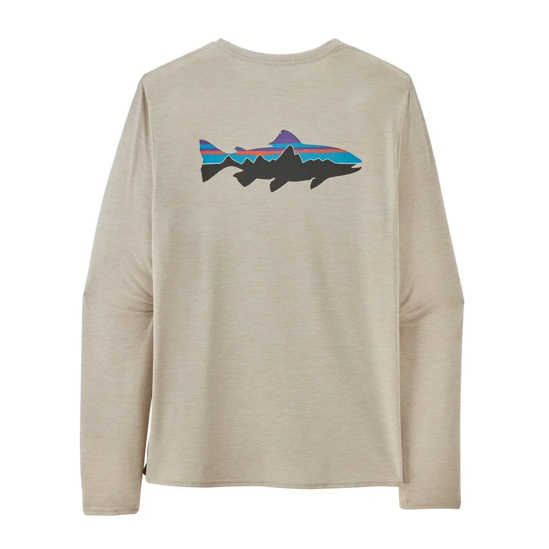 Patagonia Men's Long-Sleeved Capilene Cool Daily Graphic Shirt - Waters - FITZ ROY TROUT: PUMICE X-DYE - Sun Diego Boardshop