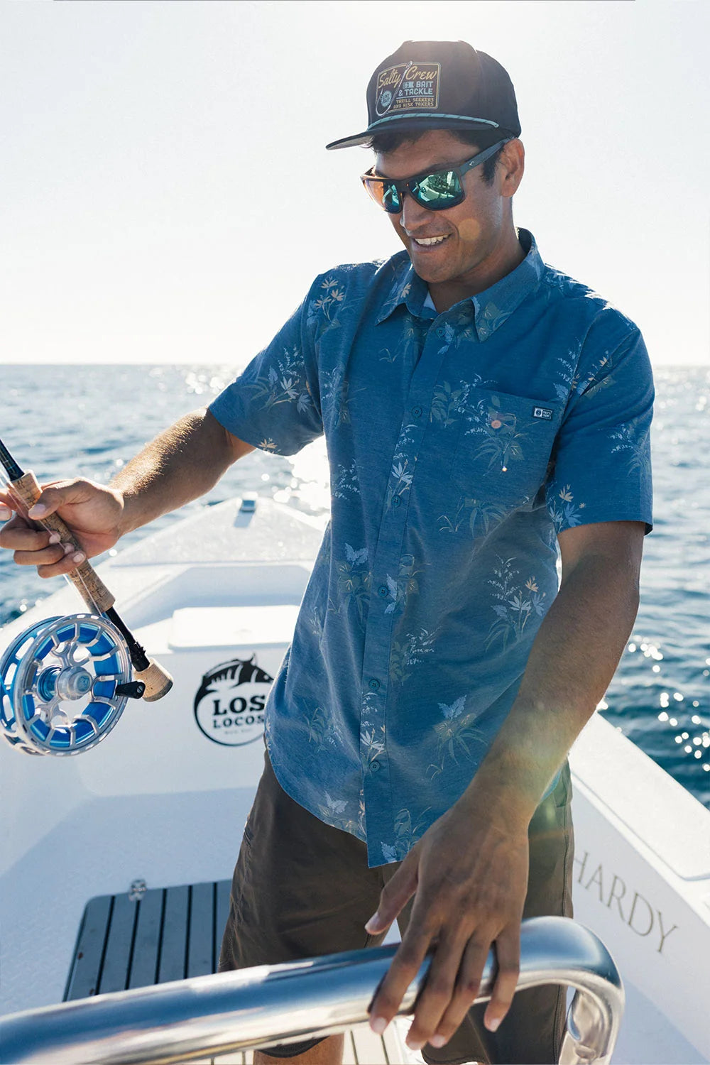 Salty Crew Men's Drifter UV Button Up - Navy - Sun Diego Boardshop