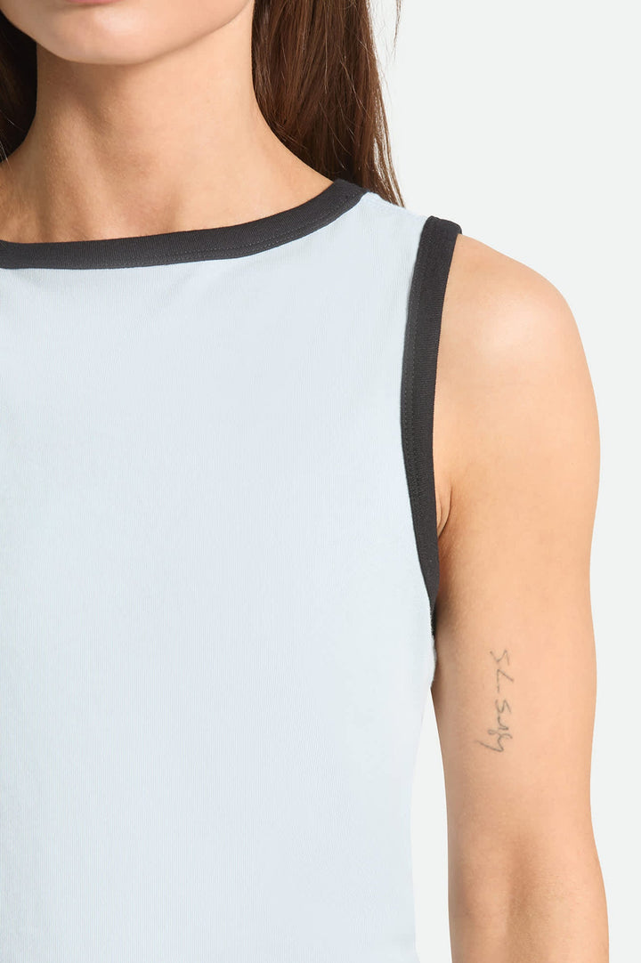 Brixton Women's Carefree Organic Garment Dye Cropped Tank - Blue Aura - Sun Diego Boardshop