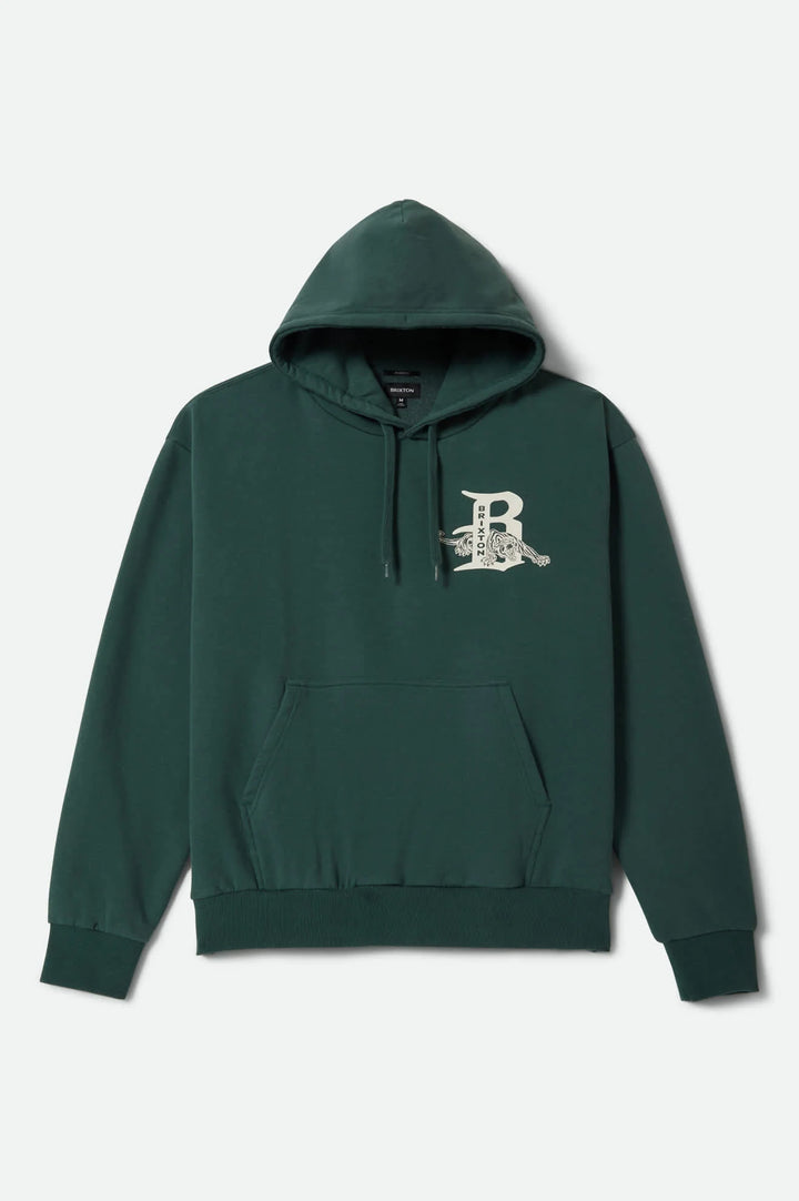 Brixton Predator Relaxed Hoodie - Primal Green Worn Wash - Sun Diego Boardshop