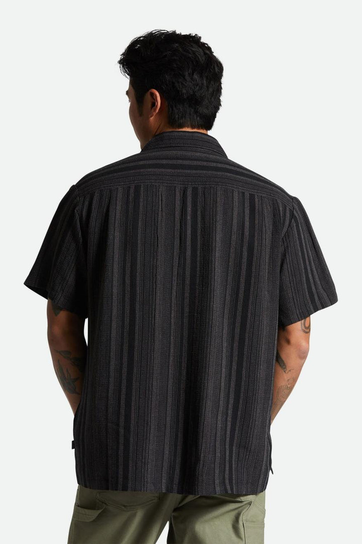 Bunker Seersucker S/S Camp Collar Woven Shirt - Black/Charcoal - Sun Diego Boardshop