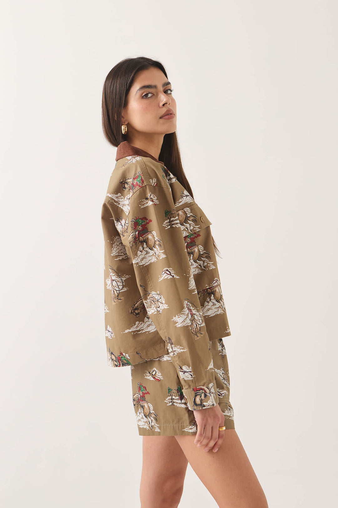 Brixton Women's Utopia Overshirt - Mid Century Cowboy Print - Sun Diego Boardshop