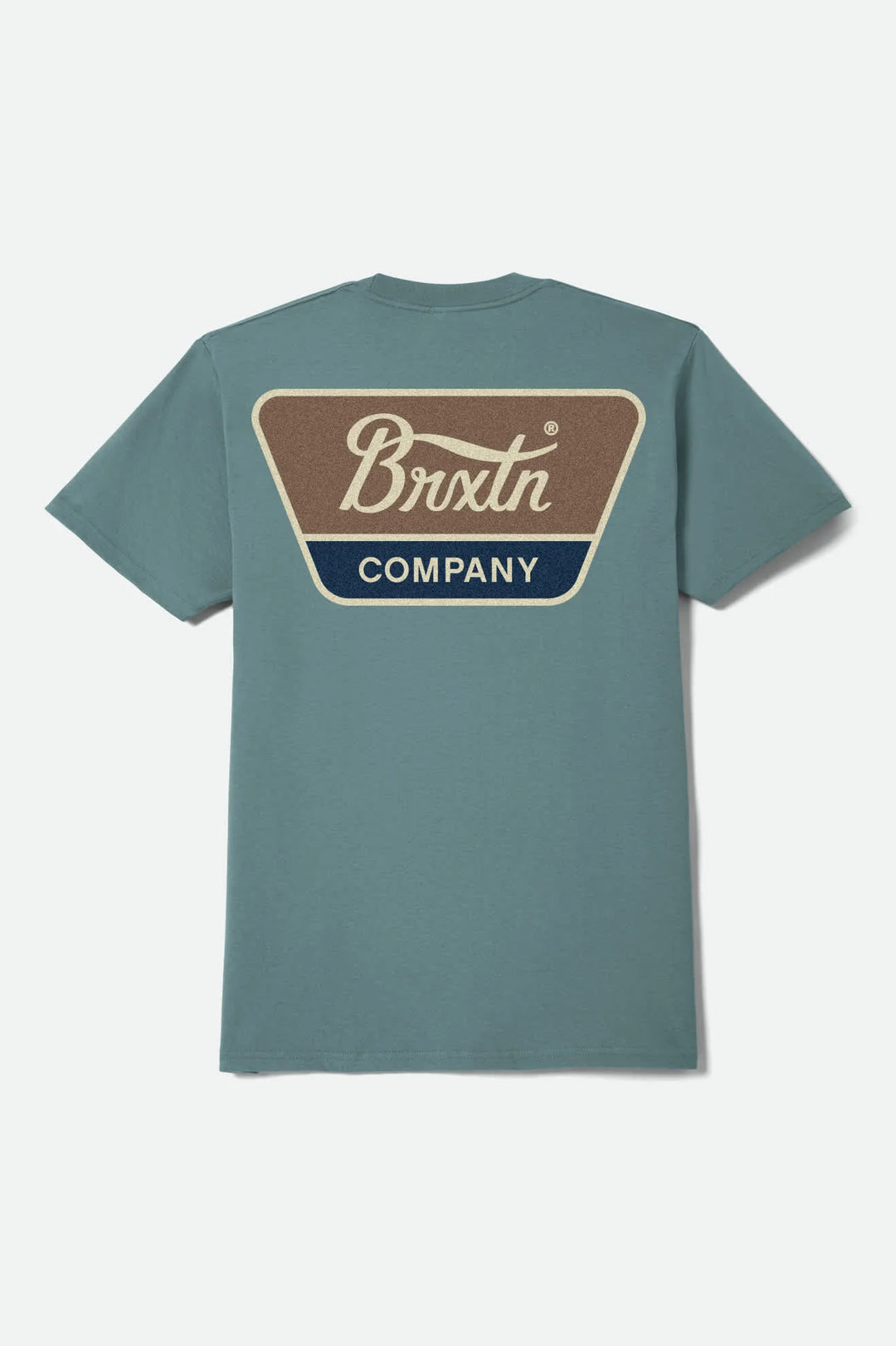 Brixton Men's Linwood Short Sleeve Standard T-Shirt - Ocean Breeze/Brown/Dark Navy - Sun Diego Boardshop