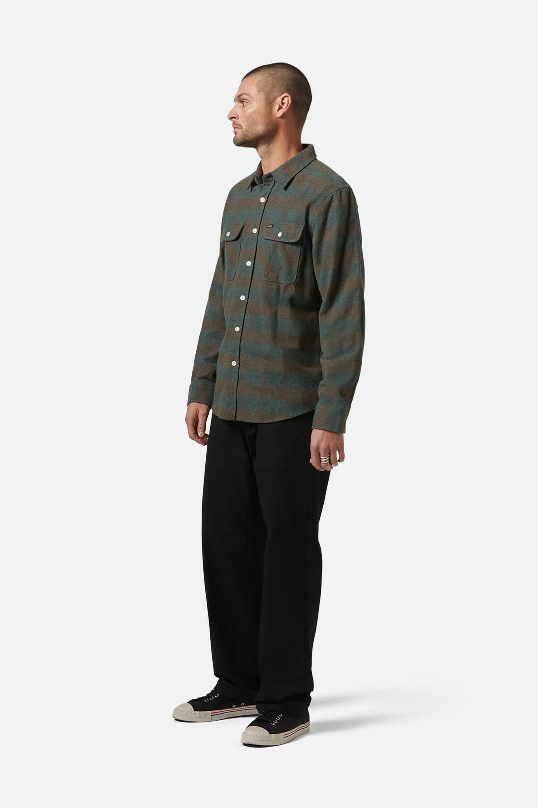Brixton Men's Bowery Flannel - Ocean - Sun Diego Boardshop