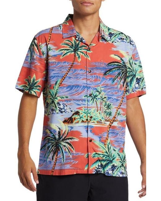 Quiksilver Dna Island Short Sleeve Shirt - SPICED CORAL - Sun Diego Boardshop