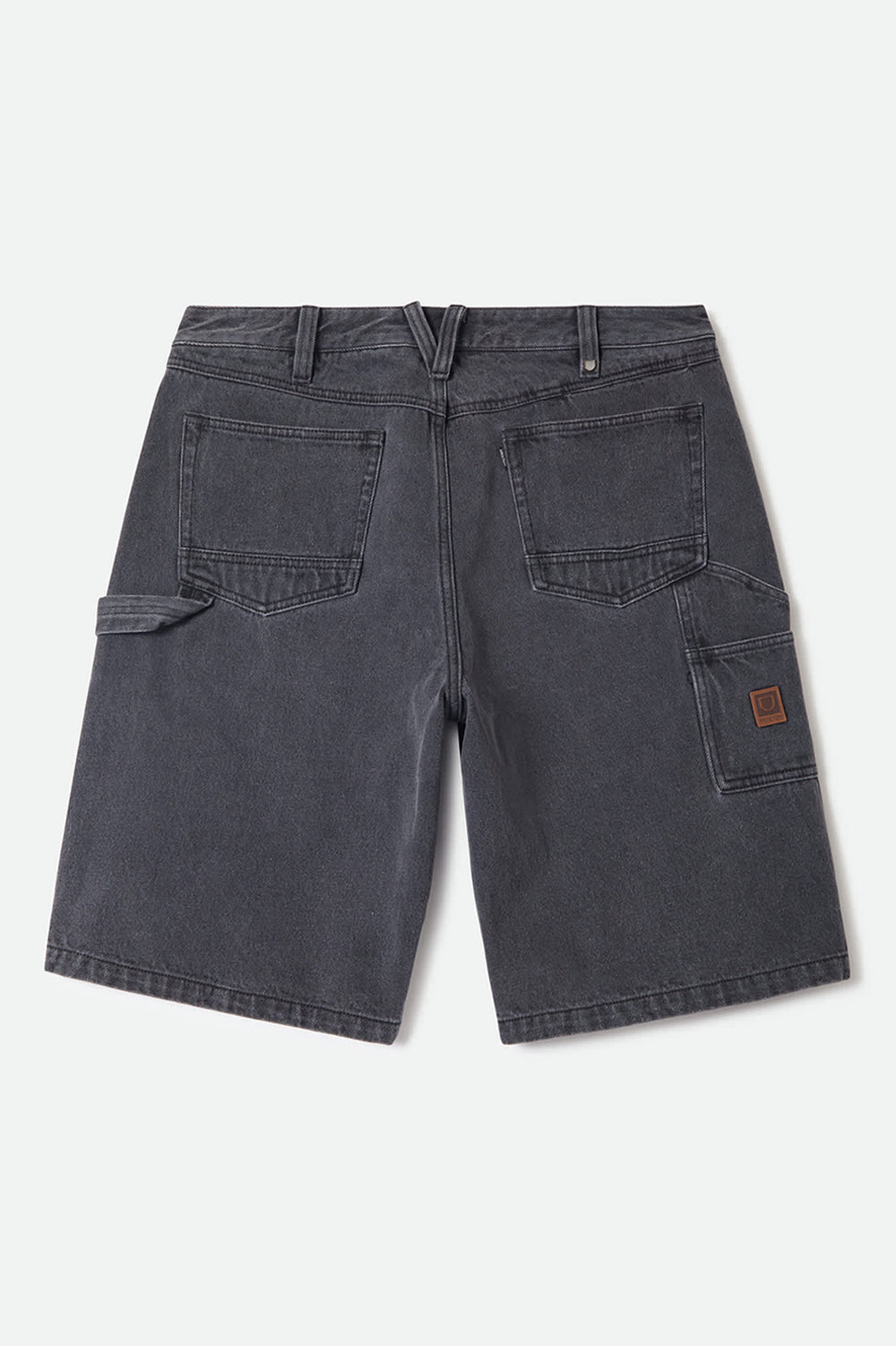 Brixton Men's Builders Carpenter Baggy Short - Washed Black Denim - Sun Diego Boardshop