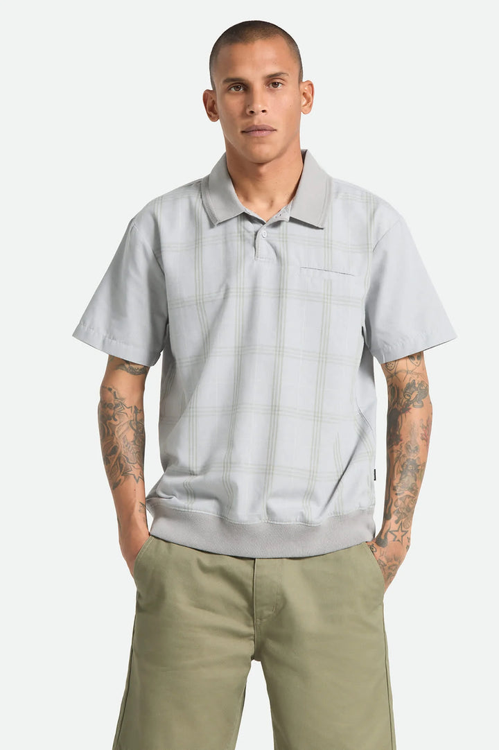 Brixton Men's Trolly Jacquard Weekend Short Sleeve Polo - Blue Aura - Sun Diego Boardshop