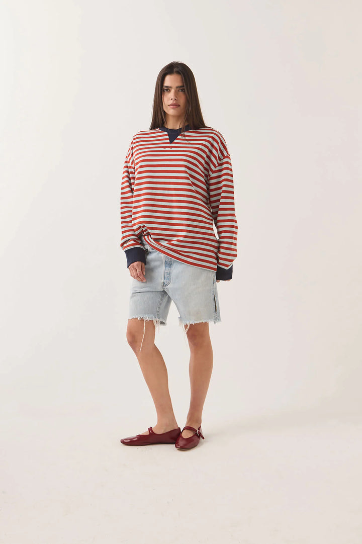 Brixton Women's Retro Rugby Polo - Sea Grass/Rust - Sun Diego Boardshop
