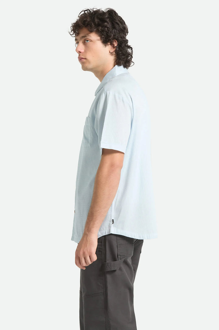 Brixton Men's The Vintage Short Sleeve Shirt - Blue Aura - Sun Diego Boardshop