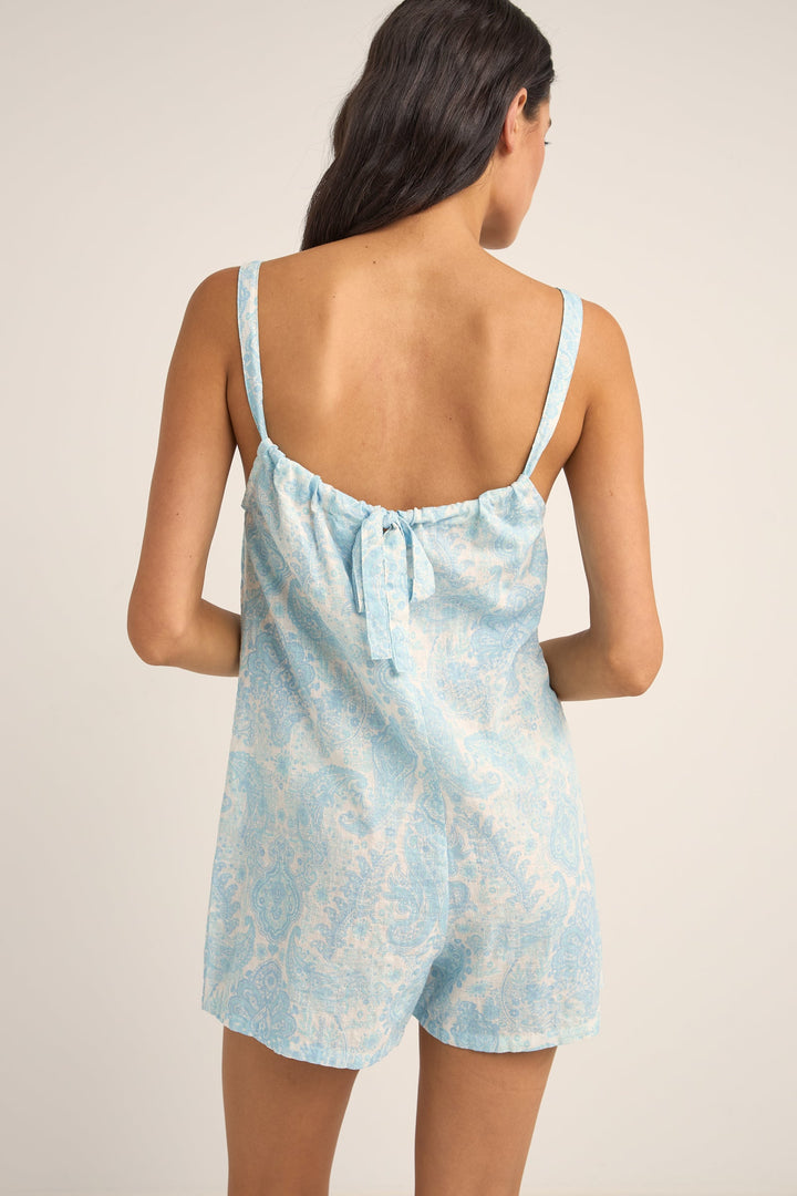 Rhythm Jean Paisley Romper - BLUE - Sun Diego Boardshop