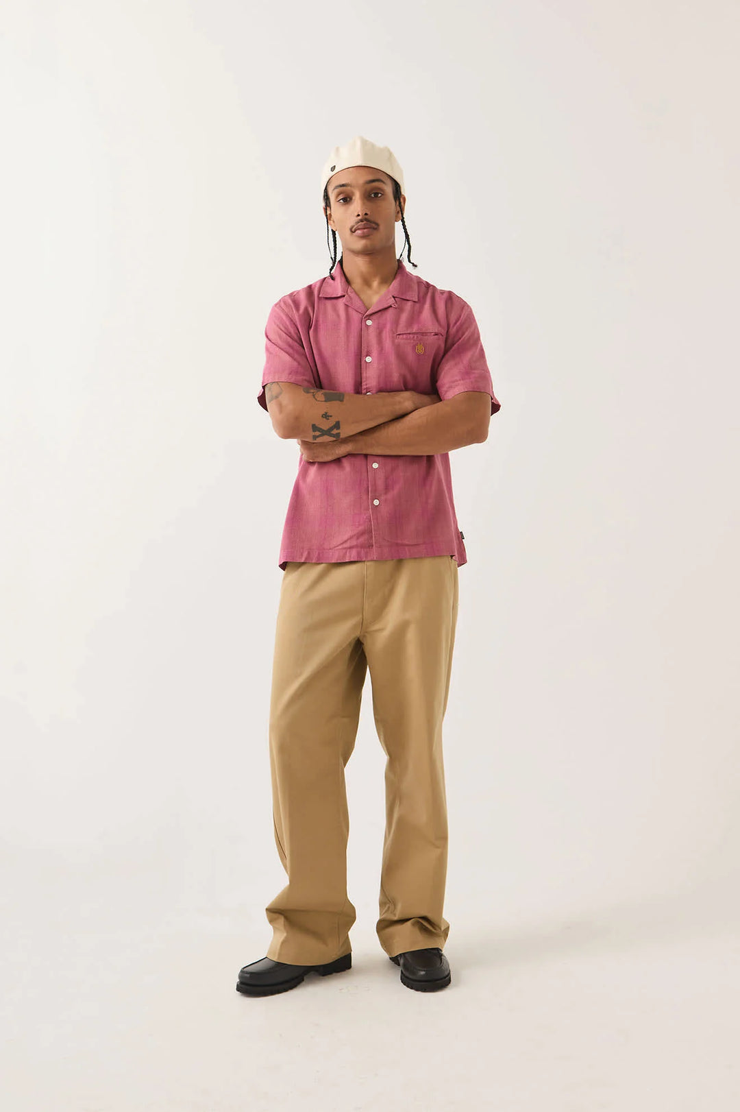 Brixton Men's Century Shirt - Pink Shadow Plaid - Sun Diego Boardshop