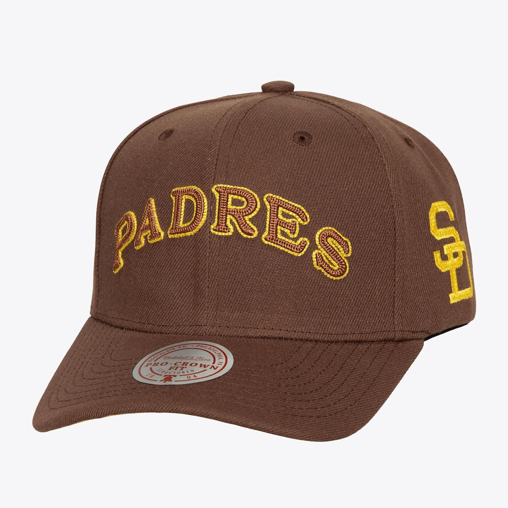 Mitchell & Ness San Diego Padres Cooperstown Chain Gang Pro Crown Snapback Hat - Brown - Sun Diego Boardshop