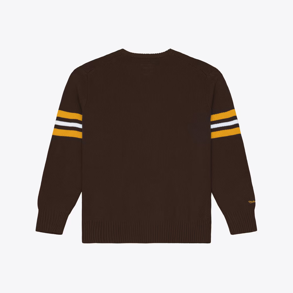 Mitchell & Ness Men's San Diego Padres Head Coach Sweater - Brown - Sun Diego Boardshop