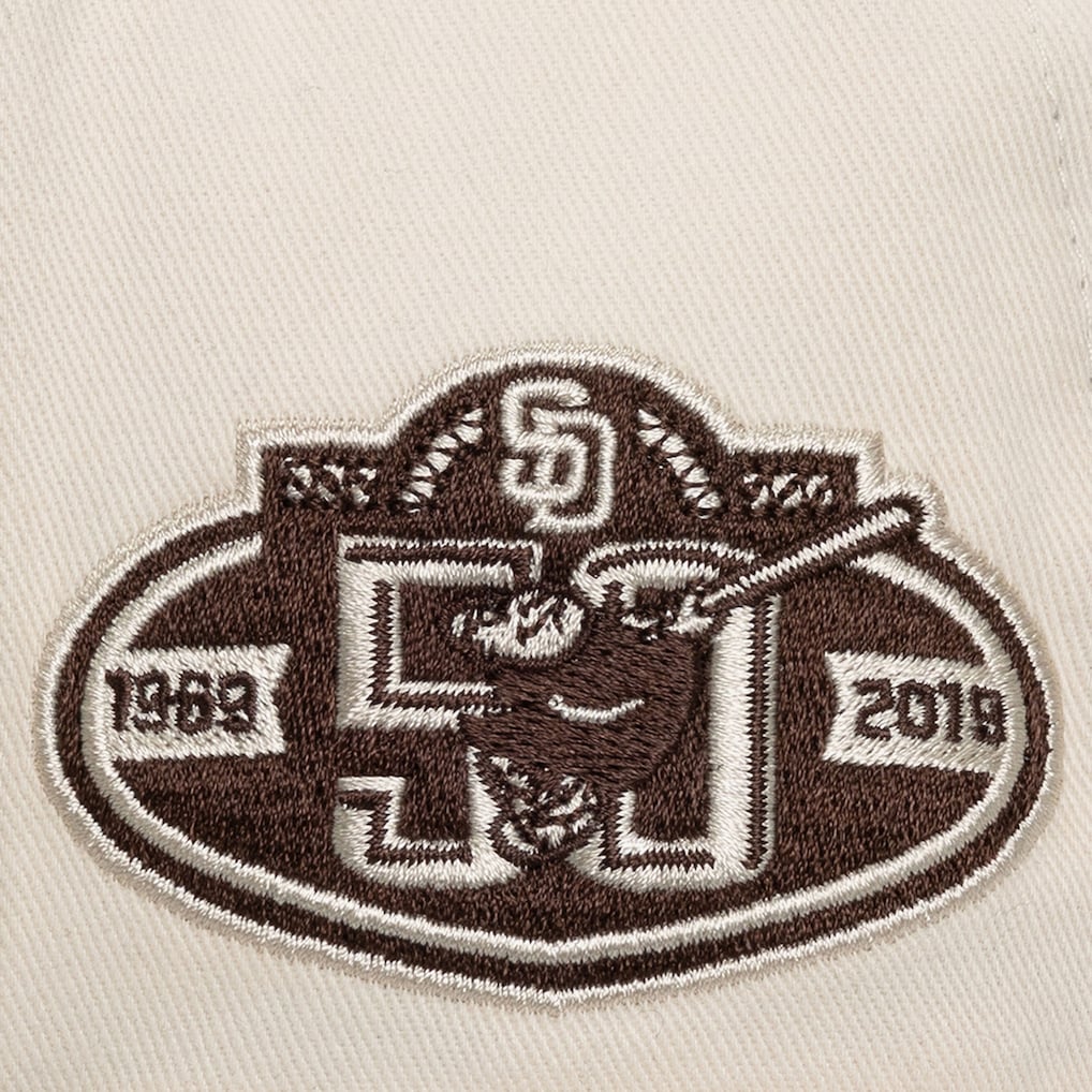 Mitchell & Ness San Diego Padres Cooperstown Fall Forduroy Pro Crown Snapback Hat - Off White - Sun Diego Boardshop