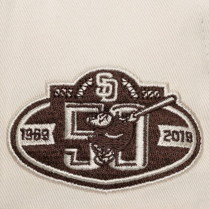 Mitchell & Ness San Diego Padres Cooperstown Fall Forduroy Pro Crown Snapback Hat - Off White - Sun Diego Boardshop