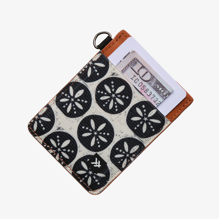 Thread Vertical Leather Wallet - Sand Dollar Black