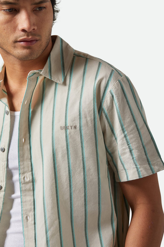 Brixton CRU Stripe Relaxed S/S Shirt - BEIGE - Sun Diego Boardshop