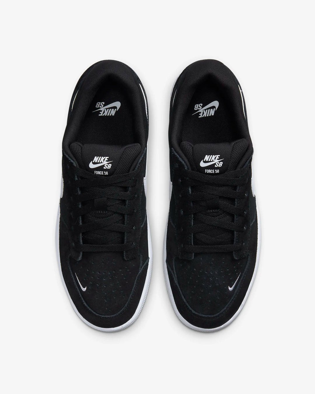 Nike SB Force 58 Skate Shoe - BLACK WHITE BLKW - Sun Diego Boardshop