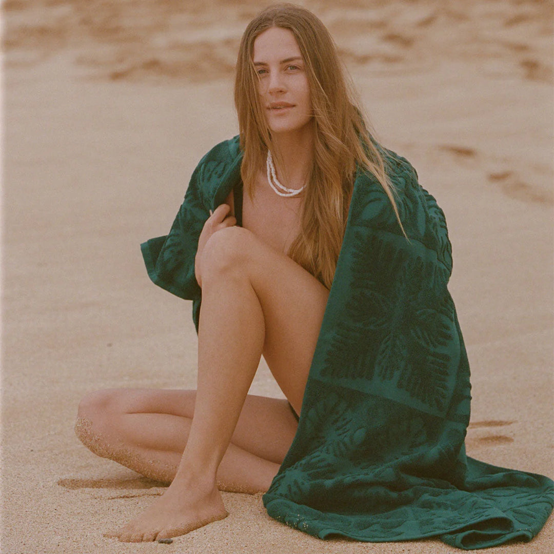 Slowtide Kapena Oversized Sculpted Towel - Spruce - Sun Diego Boardshop
