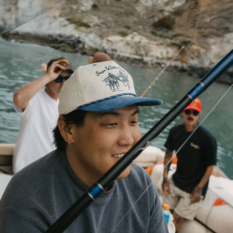 Seager Los Rios Corduroy Snapback - Cream/Blue - Sun Diego Boardshop