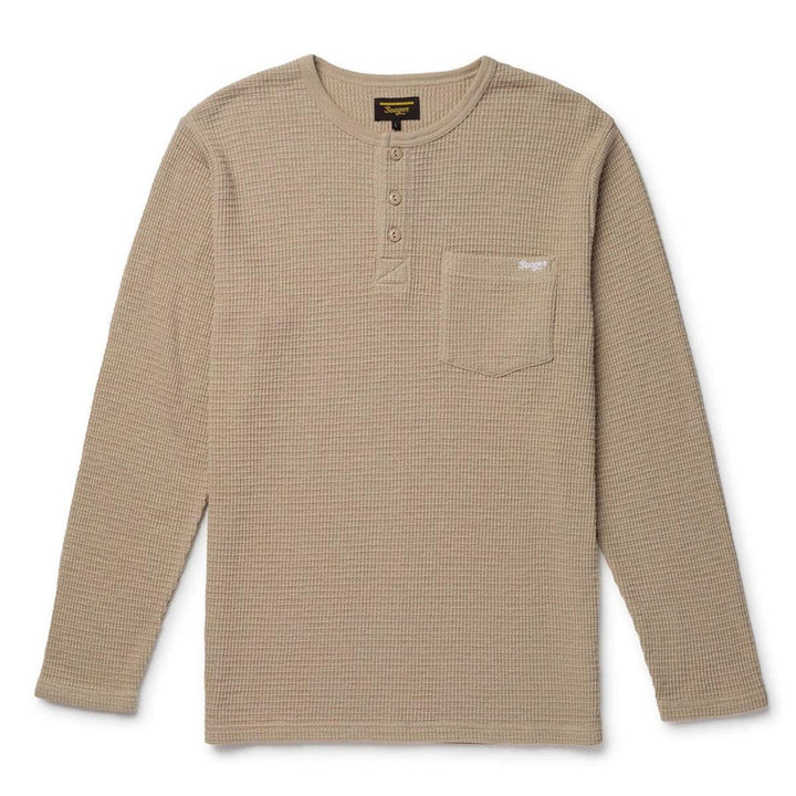 Seager Sawpit Henley Long Sleeve Thermal - Stone