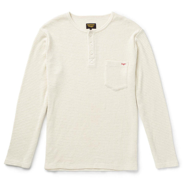 Seager Sawpit Henley Long Sleeve Thermal - Vintage White