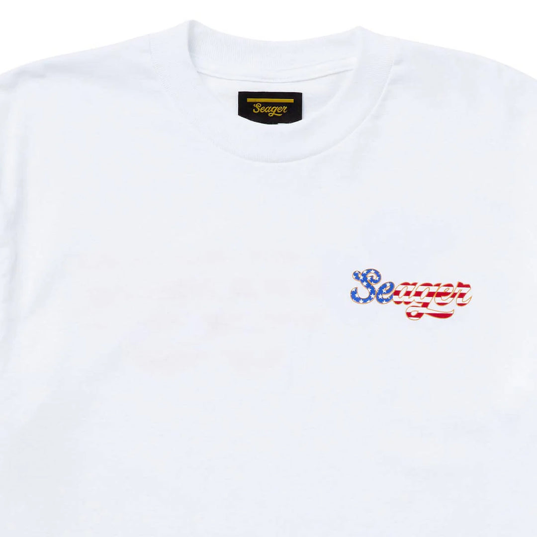 Seager Men's USA Russ Tee - White