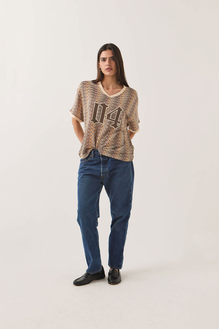 Brixton Women's Football Oversized Mesh Jersey - Multi Color Zigzag - Sun Diego Boardshop