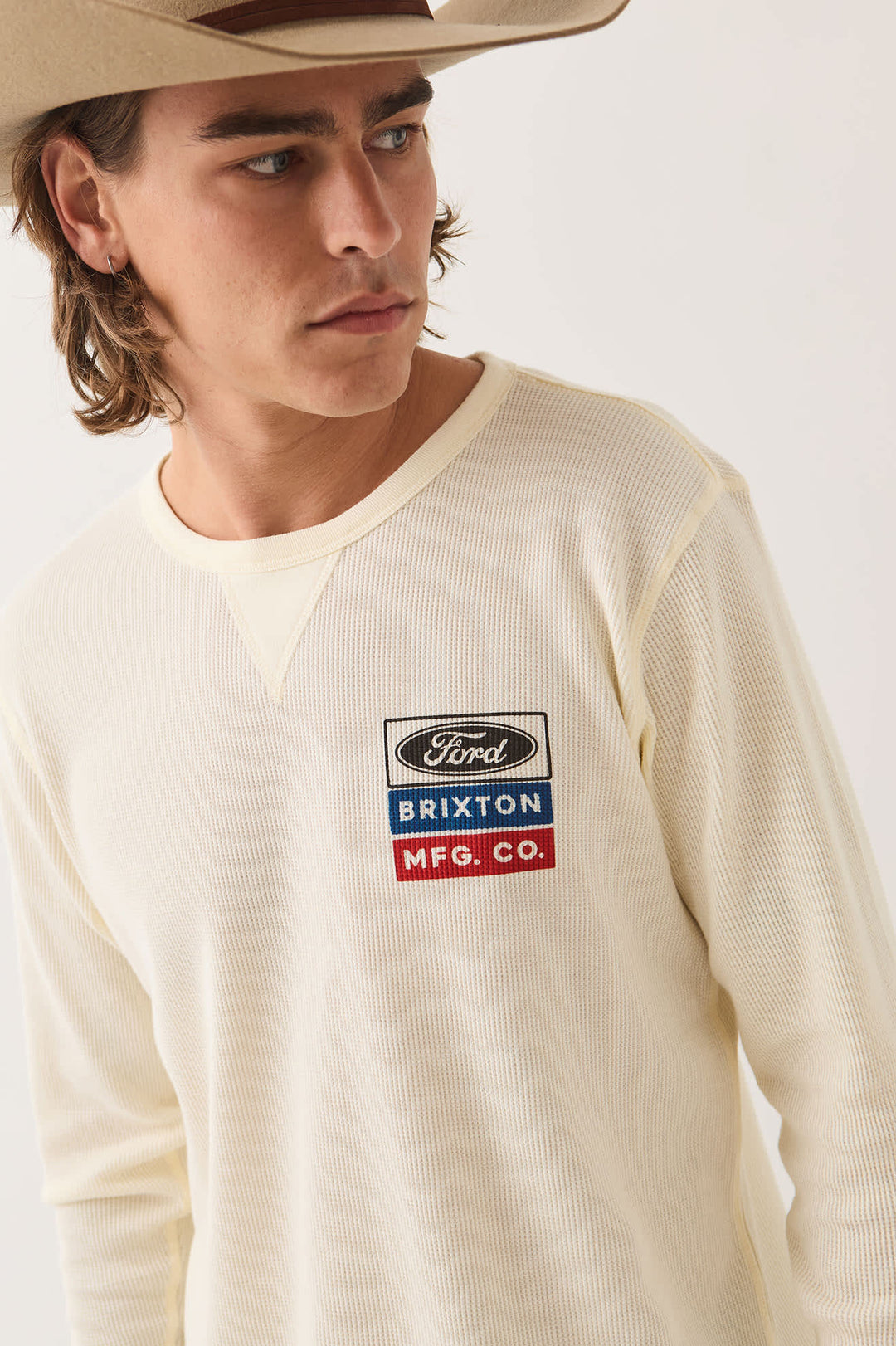Brixton Men's Ford Service Dept Waffle T-Shirt - Wimbledon White - Sun Diego Boardshop