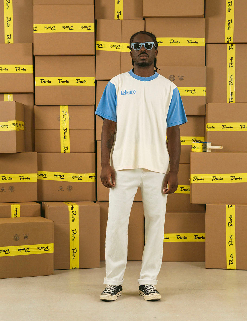 Duvin Leisure Sleeves Tee - BLUE - Sun Diego Boardshop