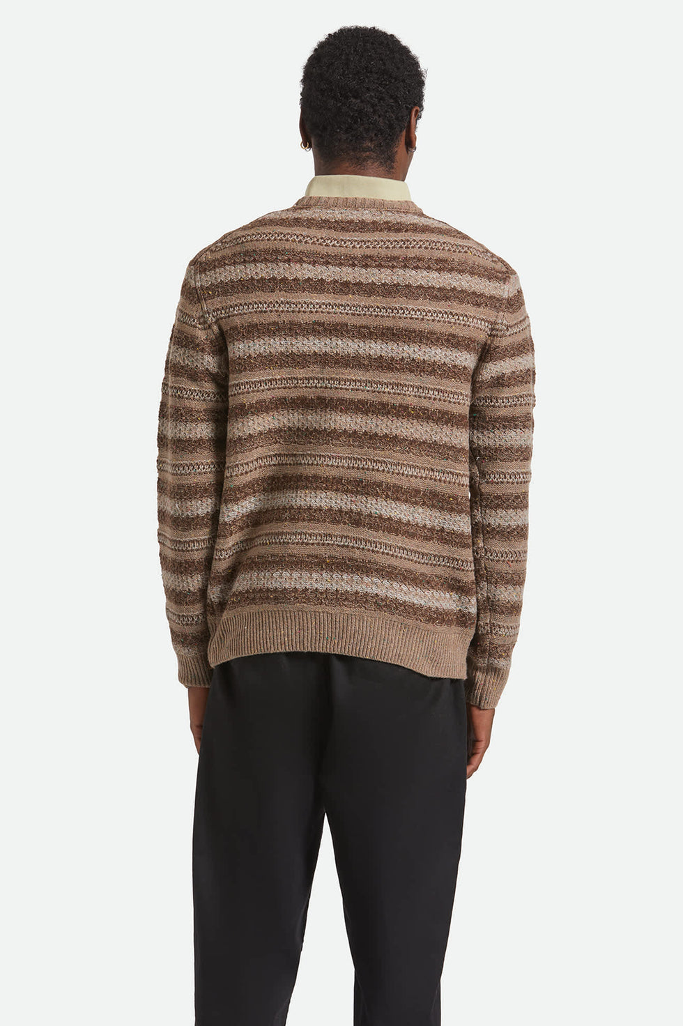 Brixton Midnight Crew Sweater - Multi Neutral Stripe