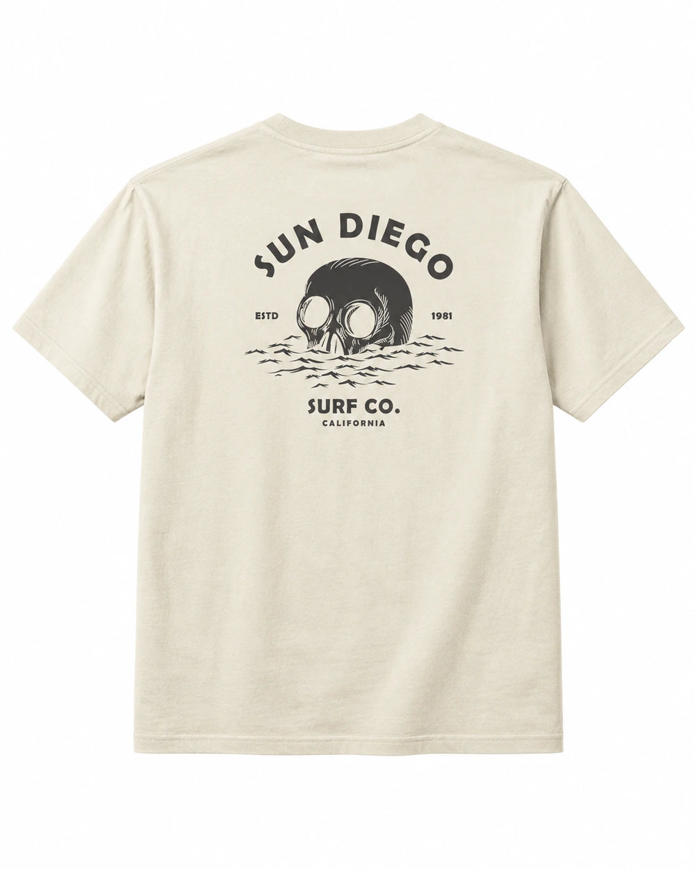 SunDiego Men's Deathwave Oversized Box Tee - White Cap - Sun Diego Boardshop