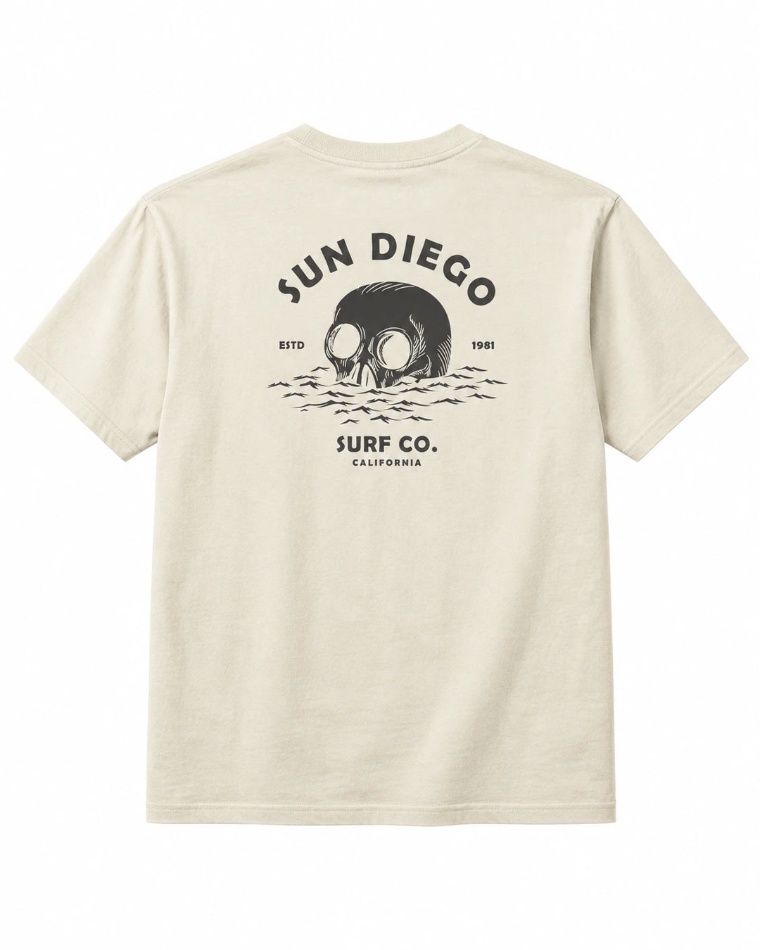 SunDiego Men's Deathwave Oversized Box Tee - White Cap - Sun Diego Boardshop