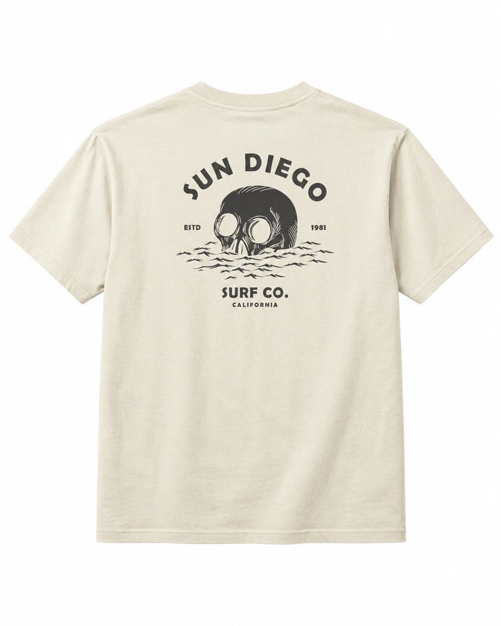 SunDiego Men's Deathwave Oversized Box Tee - White Cap - Sun Diego Boardshop