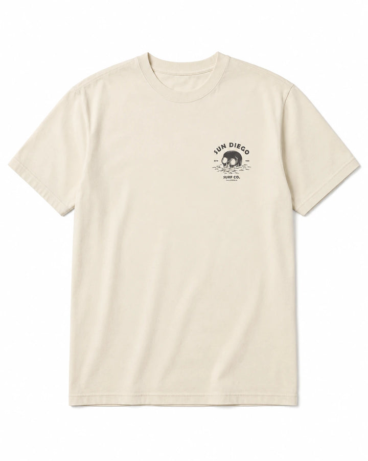 SunDiego Men's Deathwave Oversized Box Tee - White Cap - Sun Diego Boardshop