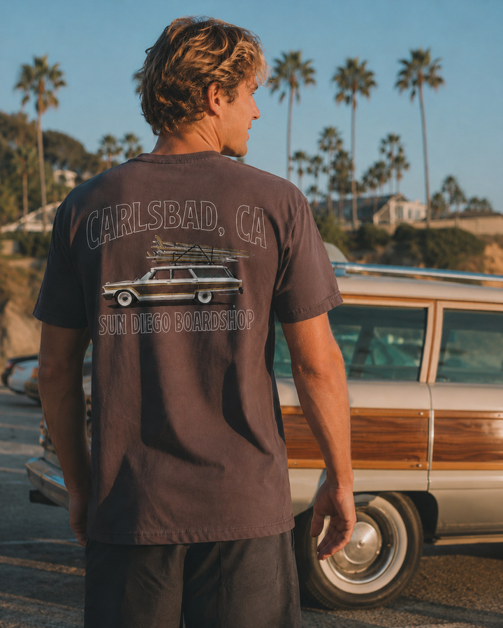 SunDiego Men's Classic Ride Tee - Pigment Clay - Sun Diego Boardshop